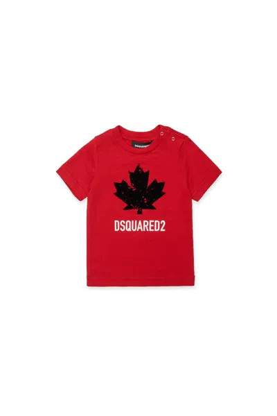 Dsquared2 T-shirt In Jersey Con Logo Sport In Red