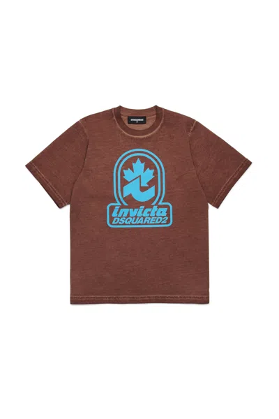 Dsquared2 Kids' T-shirt Invicta X  In Brown