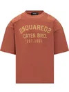 Dsquared2 T-shirt Logo Caten Bro  In Brown
