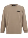 Dsquared2 Logo-print Kangaroo-pocket T-shirt In Brown