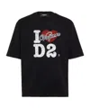 Dsquared2 Graphic Print Crew Neck Short Sleeve Top In Black