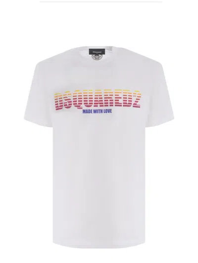 Dsquared2 T-shirt  "made With Love" In White