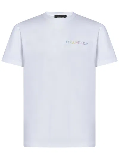 Dsquared2 T-shirt Palm Beach Cool Fit  In Bianco