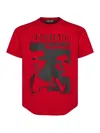 Dsquared2 D2 X Magliano Red Crewneck T-shirt With Maxi Print On The Front In Cotton Man In Red