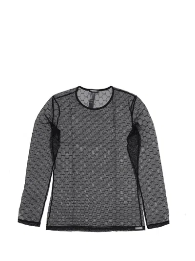 Dsquared2 T-shirt Round Neck L/s In Black
