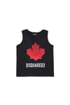 Dsquared2 Sleeveless T-shirt With Logo In Black