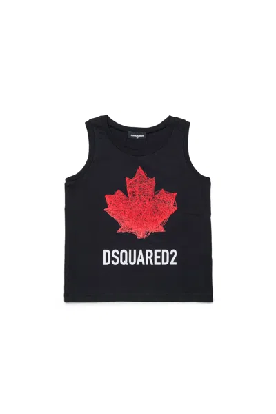 Dsquared2 Sleeveless T-shirt With Logo In Black
