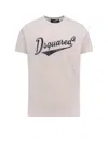 Dsquared2 White T-shirt With Logo Print On The Front In Cotton Man In White