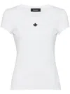 Dsquared2 Ribbed Cotton T-shirt In White