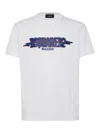 Dsquared2 White Crewneck T-shirt With Logo Print On The Front In Cotton Man In White
