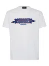 Dsquared2 White Crewneck T-shirt With Logo Print On The Front In Cotton Man In White