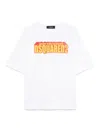Dsquared2 Crew Neck Cracked Effect Graphic Print In White