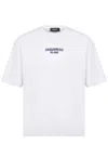 Dsquared2 Men White Crewneck T-shirt With Logo Lettering On The Front In Cotton Man In White