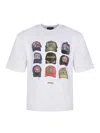 Dsquared2 Men White T-shirt With Front Print And Back Logo In Cotton Man In White