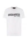 Dsquared2 White Crewneck T-shirt With Logo Lettering On The Front In White