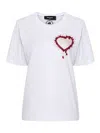 Dsquared2 Crystal Heart Easy T-shirt In White