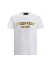Dsquared2 T-shirt In White + Ochre Print