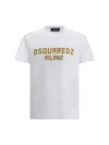 Dsquared2 T-shirt In White + Ochre Print