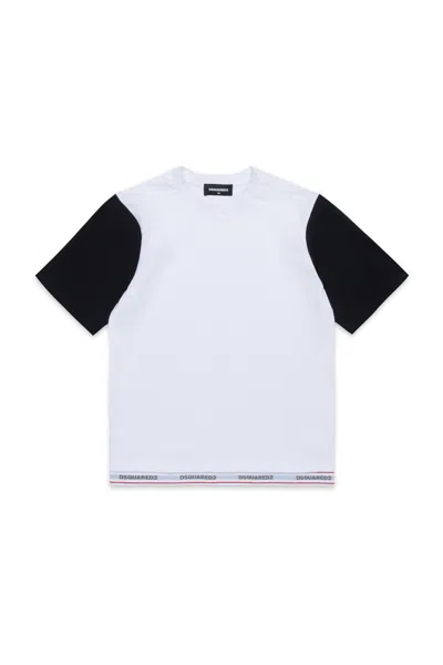 Dsquared2 Kids' T-shirt With Branded Elastic In White
