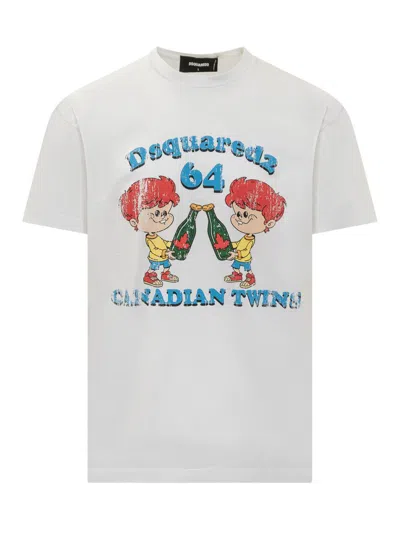 DSQUARED2 DSQUARED2 T-SHIRT WITH CANADIAN TWINS PRINT