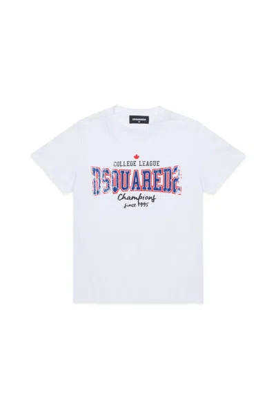 Dsquared2 T-shirt With College Print In White