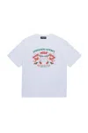 Dsquared2 T-shirt With Cowboy Pizza Graphics In White