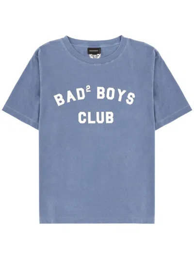 Dsquared2 Dsquared Men T-shirt With Embroidery In Blue