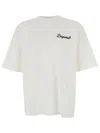 Dsquared2 Men White T-shirt With Embroidered Logo On The Chest In Cotton Man In White