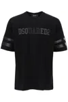 DSQUARED2 DSQUARED2 T SHIRT WITH FAUX LEATHER INSERTS