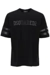 Dsquared2 T-shirt With Faux Leather Inserts In Black (black)