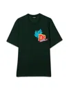 Dsquared2 Teen Patch-detail Cotton T-shirt In Green
