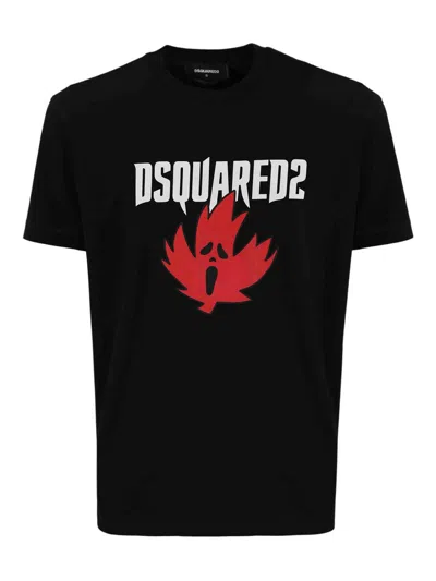 Dsquared2 Ghost Maple Leaf T-shirt In Black