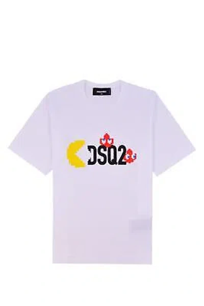Pre-owned Dsquared2 T-shirt With Lettering And Pac-man Print Xs In White
