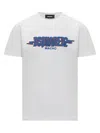 Dsquared2 White Crewneck T-shirt With Logo Print On The Front In Cotton Man