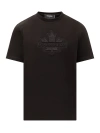 Dsquared2 Logo-embossed Cotton T-shirt In Black