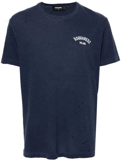 Dsquared2 T Shirt With Logo In Blue