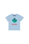 Dsquared2 Maple Leaf-detail Logo-print T-shirt In Blue