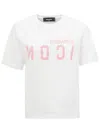 Dsquared2 T-shirt With Logo In Bianco