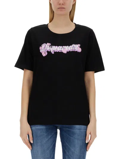 Dsquared2 T-shirt With Logo In Nero