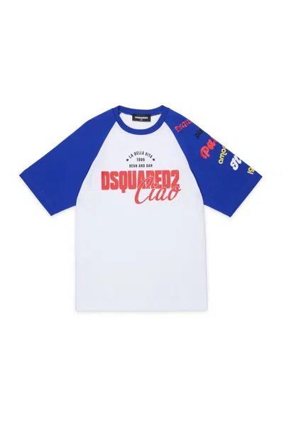 Dsquared2 T-shirt With Logo On The Chest In Blue