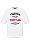 Dsquared2 White Crewneck T-shirt With Print On The Front In Cotton Man In White