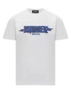 Dsquared2 White Crewneck T-shirt With Logo Print On The Front In Cotton Man In White