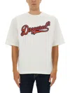 Dsquared2 Boxy-fit Graphic T-shirt With Contrasting Logo In White