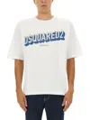 Dsquared2 Relaxed Fit Cotton T-shirt With Bold Logo Print In White