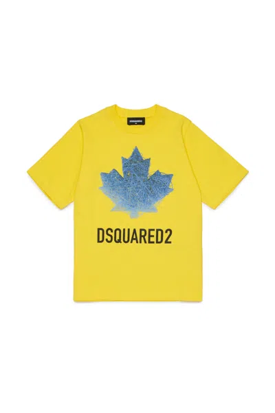 Dsquared2 T-shirt With Logo In Yellow