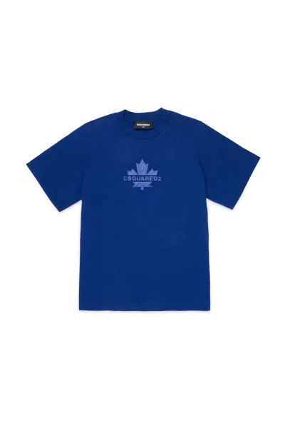 DSQUARED2 T-SHIRT WITH MAPLE LEAF