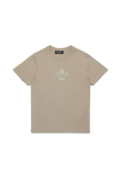 Dsquared2 T-shirt With Maple Leaf In Grey