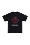Dsquared2 T-shirt With Maple Leaf Outline In Black