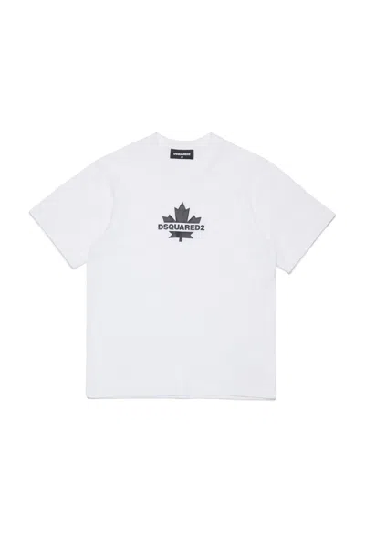 Dsquared2 T-shirt With Maple Leaf In White