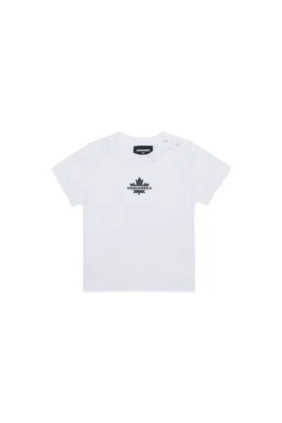 DSQUARED2 T-SHIRT WITH MAPLE LEAF